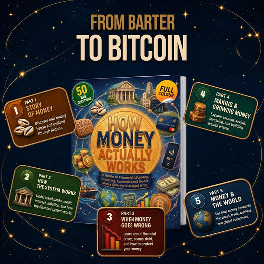 How Money Actually Works Book for Ages 8-12, Covering Investing, Economics, Smart Financial Skills, 50 Questions