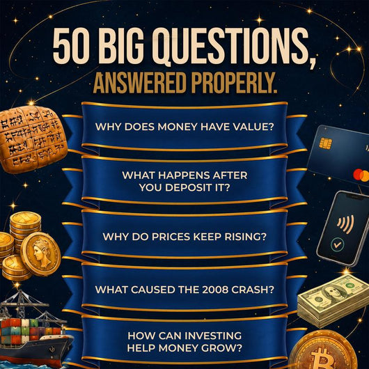 How Money Actually Works Book for Ages 8-12, Covering Investing, Economics, Smart Financial Skills, 50 Questions